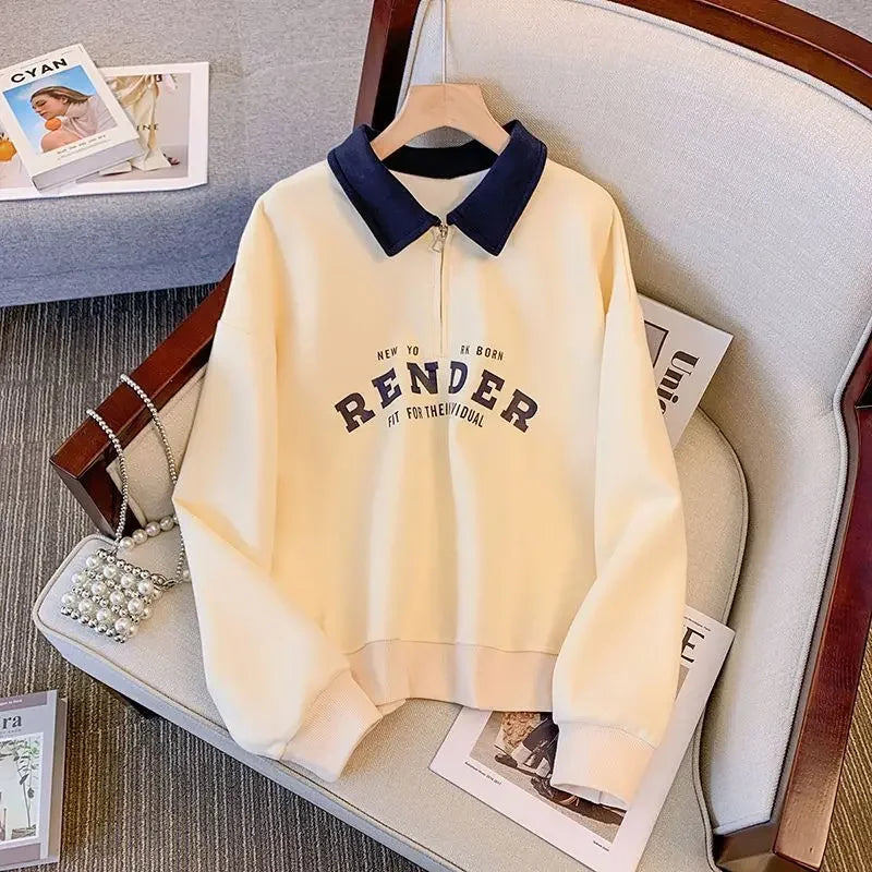 Women's Polo Collar Sweatshirt