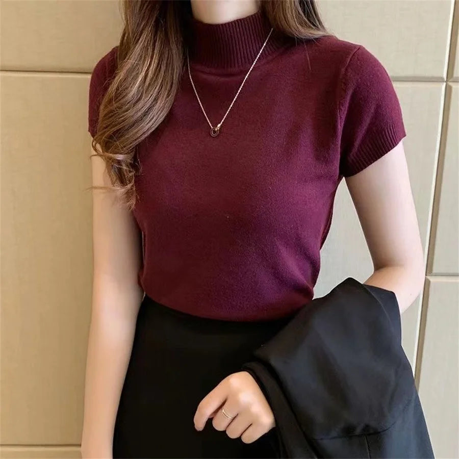 Fashion Woman Blouses Short Sleeves