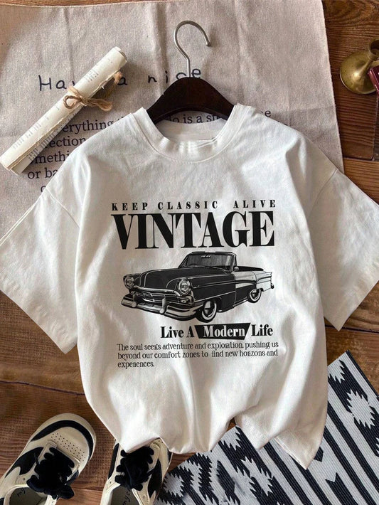 Vintage Car Print Women