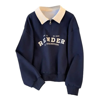 Women's Polo Collar Sweatshirt